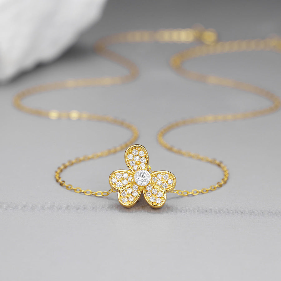 925 Sterling Silver Clover Pendant Necklace Apparel and Accessories