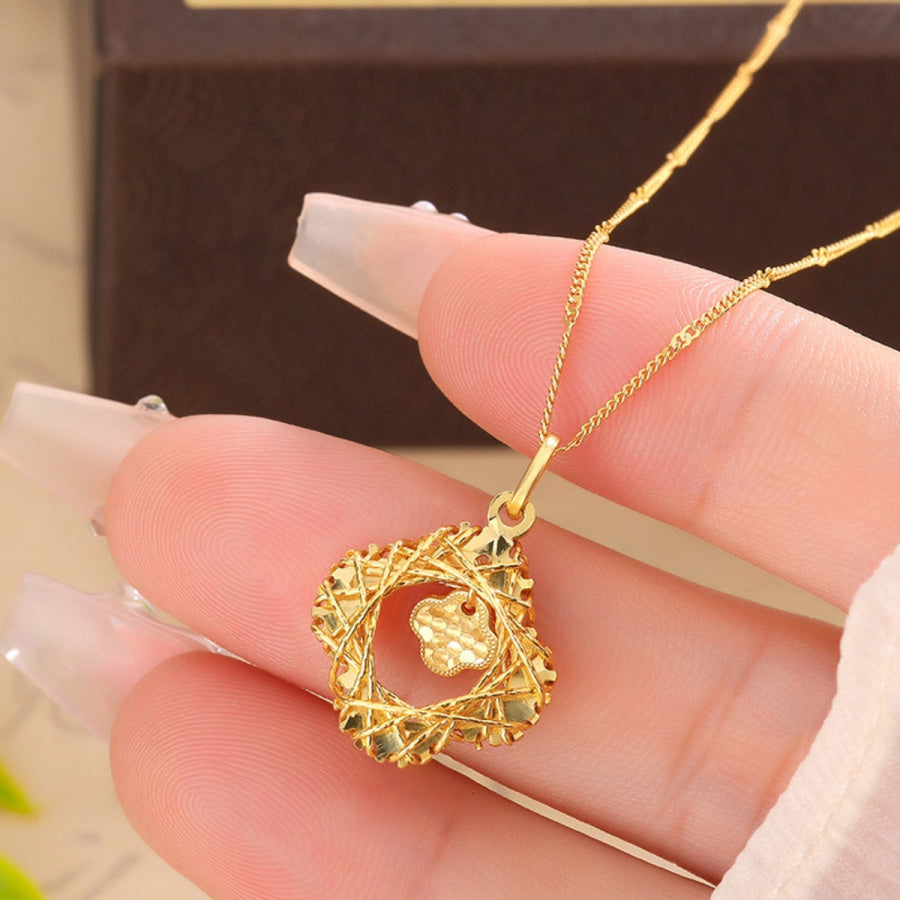 925 Sterling Silver Clover Pendant Necklace Apparel and Accessories
