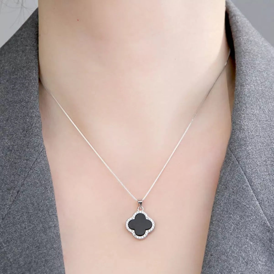 925 Sterling Silver Clover Pendant Necklace Silver / onesize Apparel and Accessories