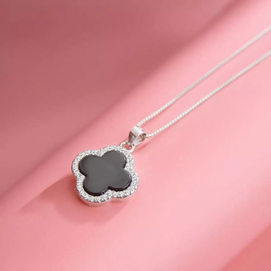 925 Sterling Silver Clover Pendant Necklace Silver / onesize Apparel and Accessories