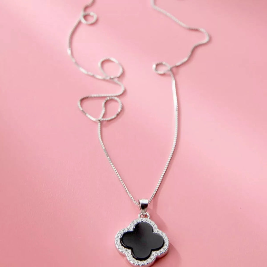 925 Sterling Silver Clover Pendant Necklace Silver / onesize Apparel and Accessories
