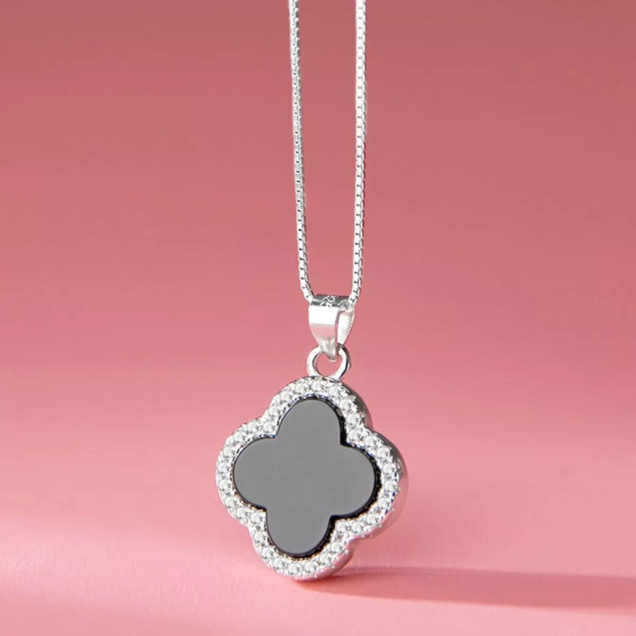 925 Sterling Silver Clover Pendant Necklace Silver / onesize Apparel and Accessories