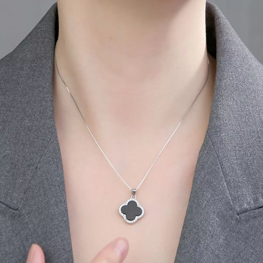 925 Sterling Silver Clover Pendant Necklace Silver / onesize Apparel and Accessories