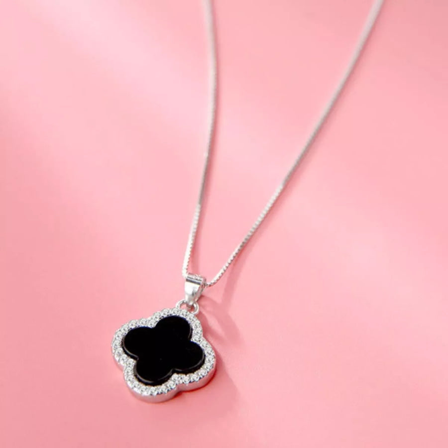 925 Sterling Silver Clover Pendant Necklace Silver / onesize Apparel and Accessories