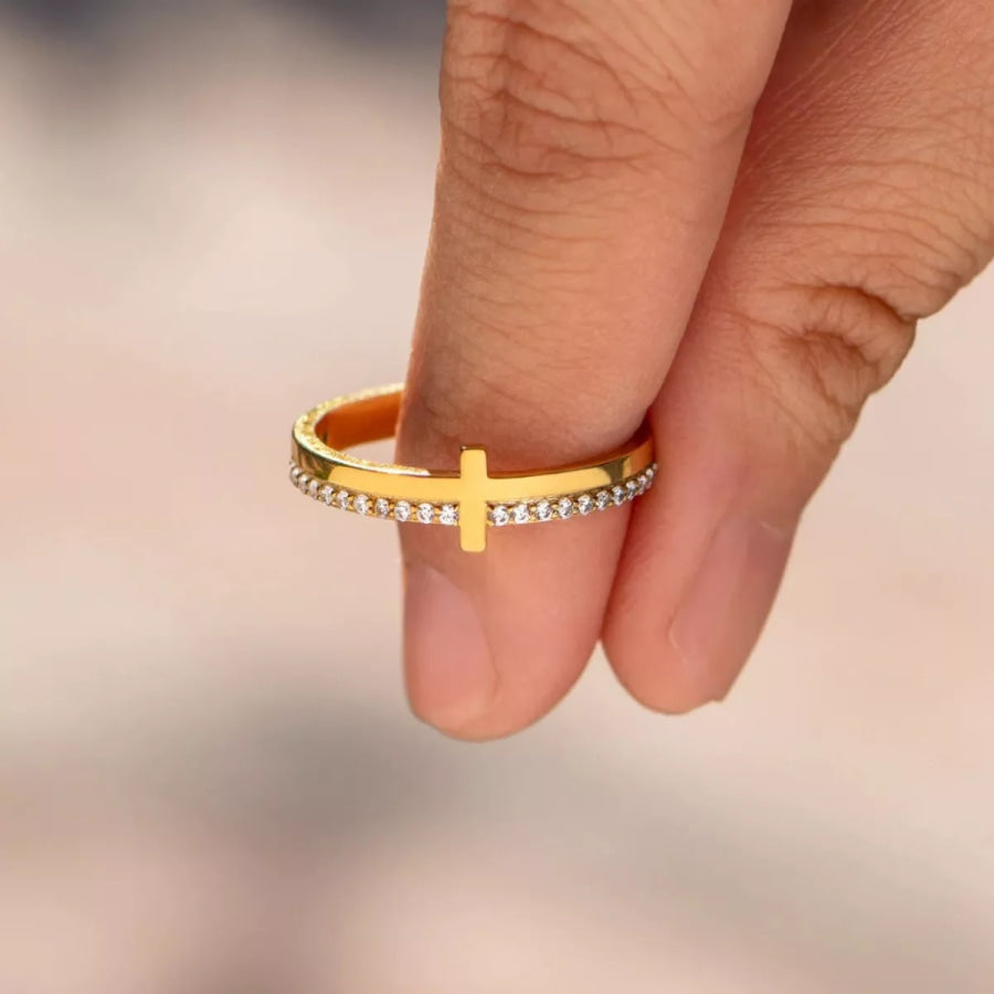 925 Sterling Silver Cross Ring Apparel and Accessories