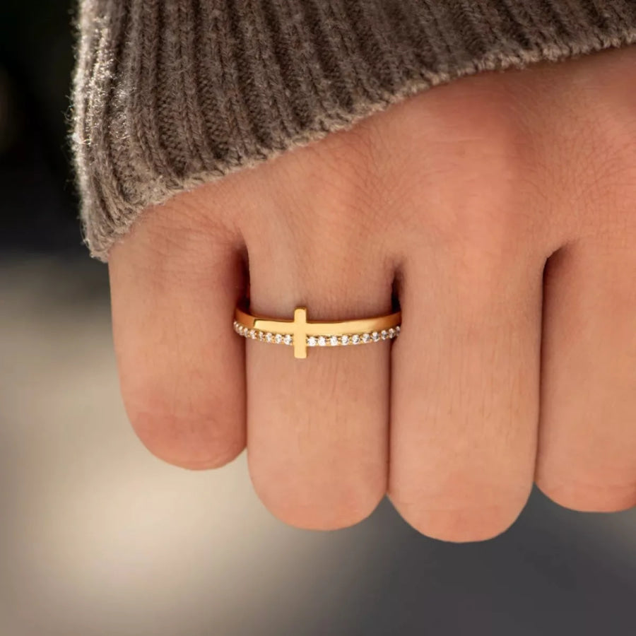 925 Sterling Silver Cross Ring Apparel and Accessories