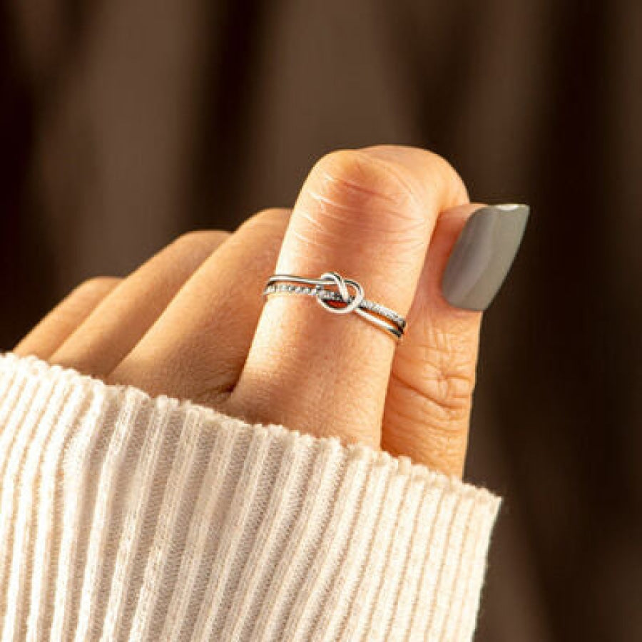 925 Sterling Silver Double-Layered Knot Ring Clothing