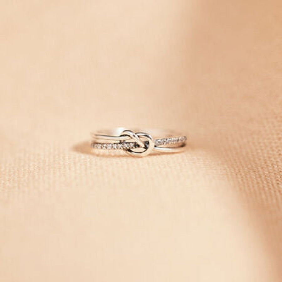 925 Sterling Silver Double-Layered Knot Ring Clothing