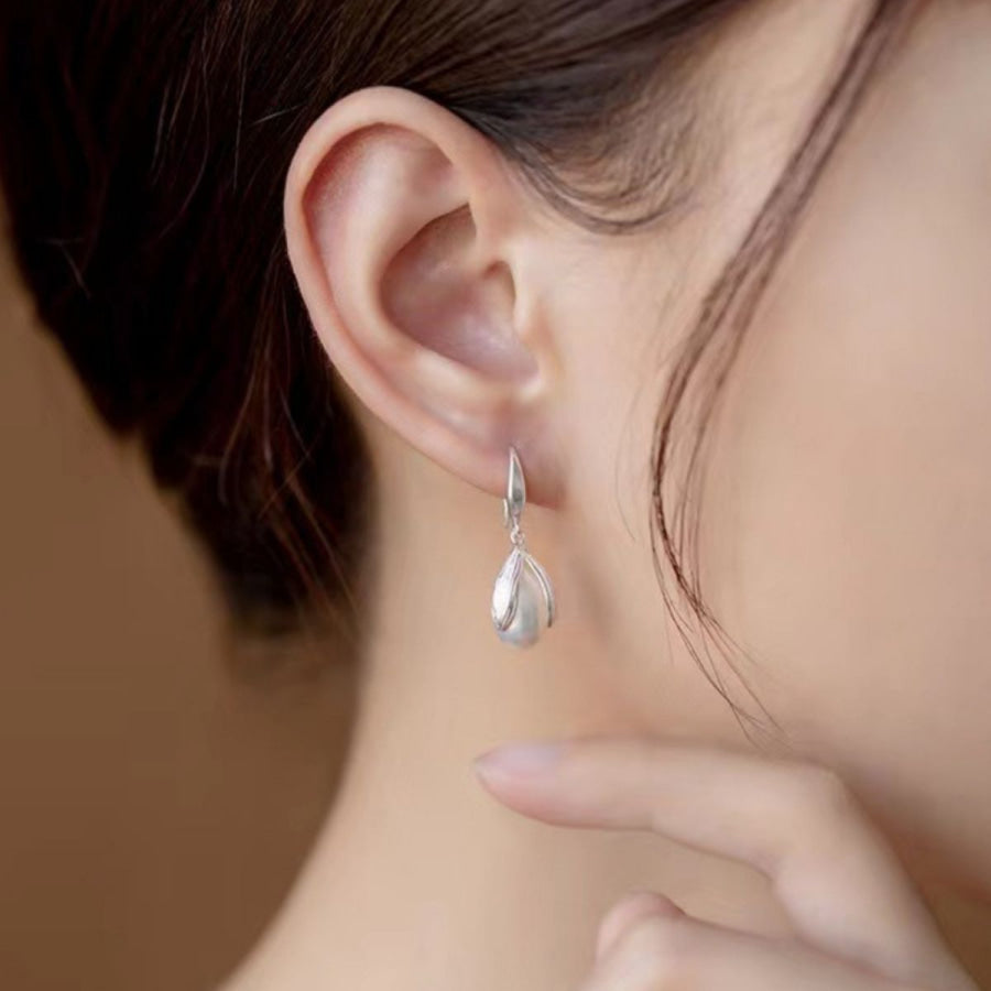 925 Sterling Silver Drop Earrings Silver / One Size Apparel and Accessories