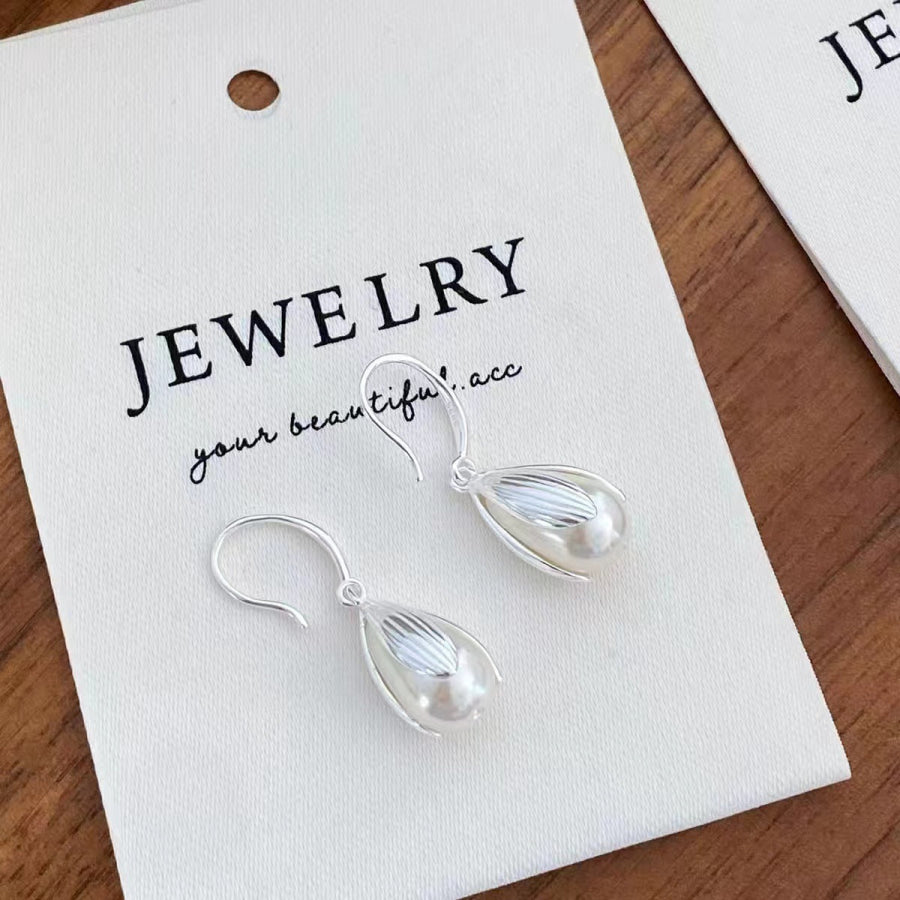 925 Sterling Silver Drop Earrings Silver / One Size Apparel and Accessories
