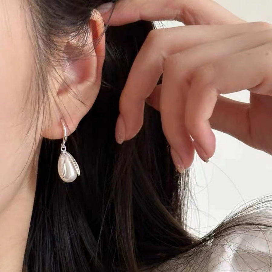 925 Sterling Silver Drop Earrings Silver / One Size Apparel and Accessories