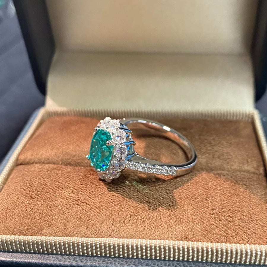 925 Sterling Silver Emerald Ring Apparel and Accessories