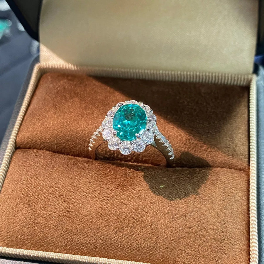 925 Sterling Silver Emerald Ring Apparel and Accessories