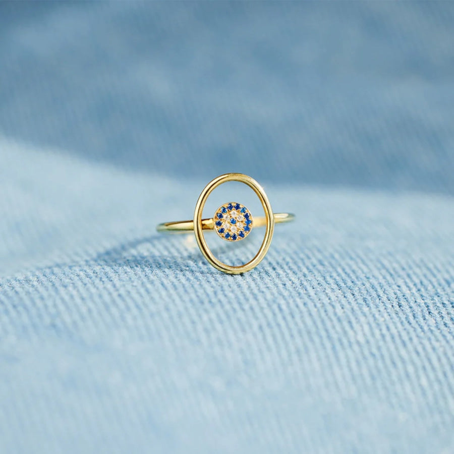 925 Sterling Silver Evil Eye Ring Apparel and Accessories