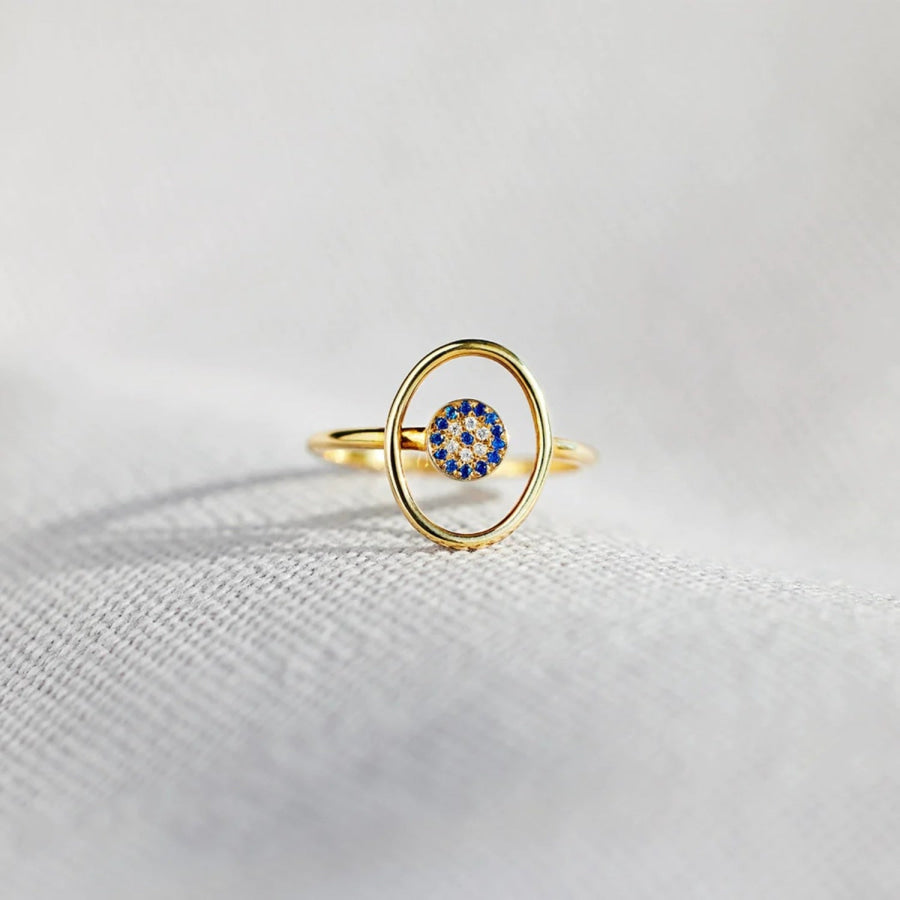 925 Sterling Silver Evil Eye Ring Apparel and Accessories