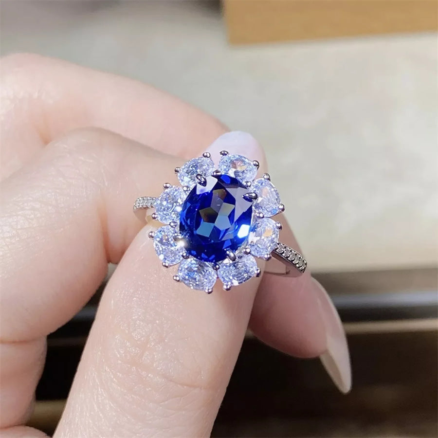 925 Sterling Silver Flower Ring Apparel and Accessories