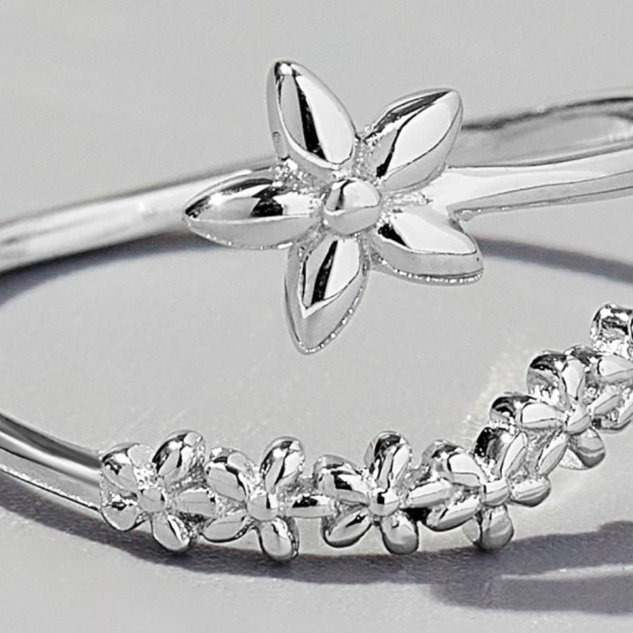 925 Sterling Silver Flower Ring Apparel and Accessories