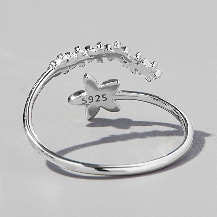 925 Sterling Silver Flower Ring Apparel and Accessories