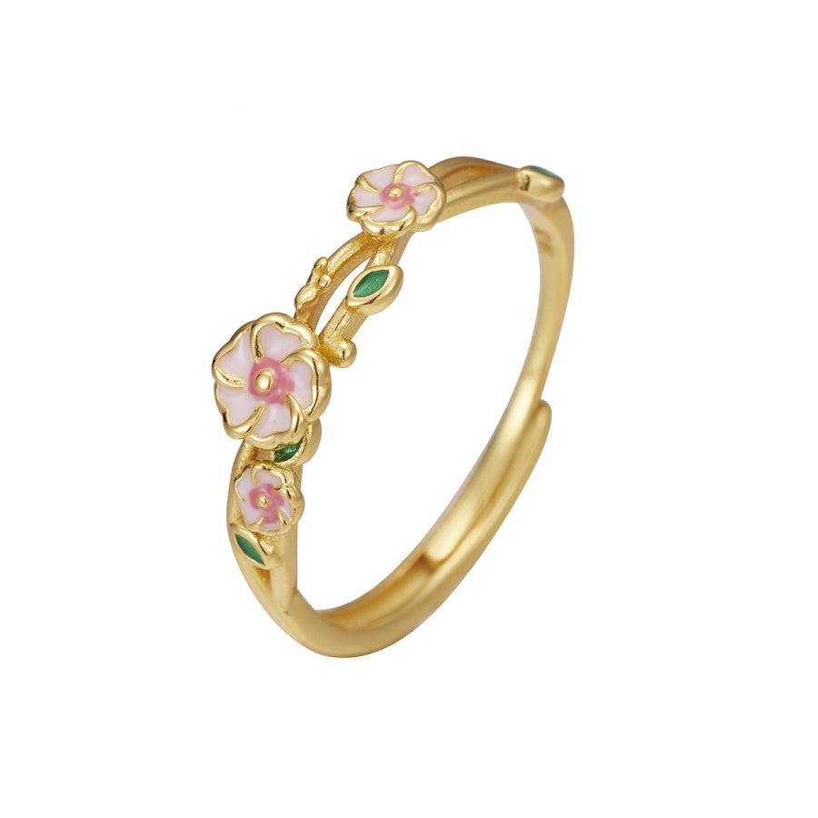 925 Sterling Silver Flower Ring Apparel and Accessories