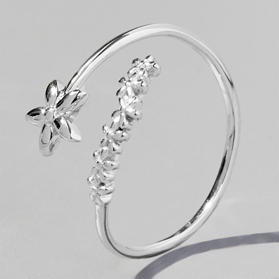 925 Sterling Silver Flower Ring Apparel and Accessories