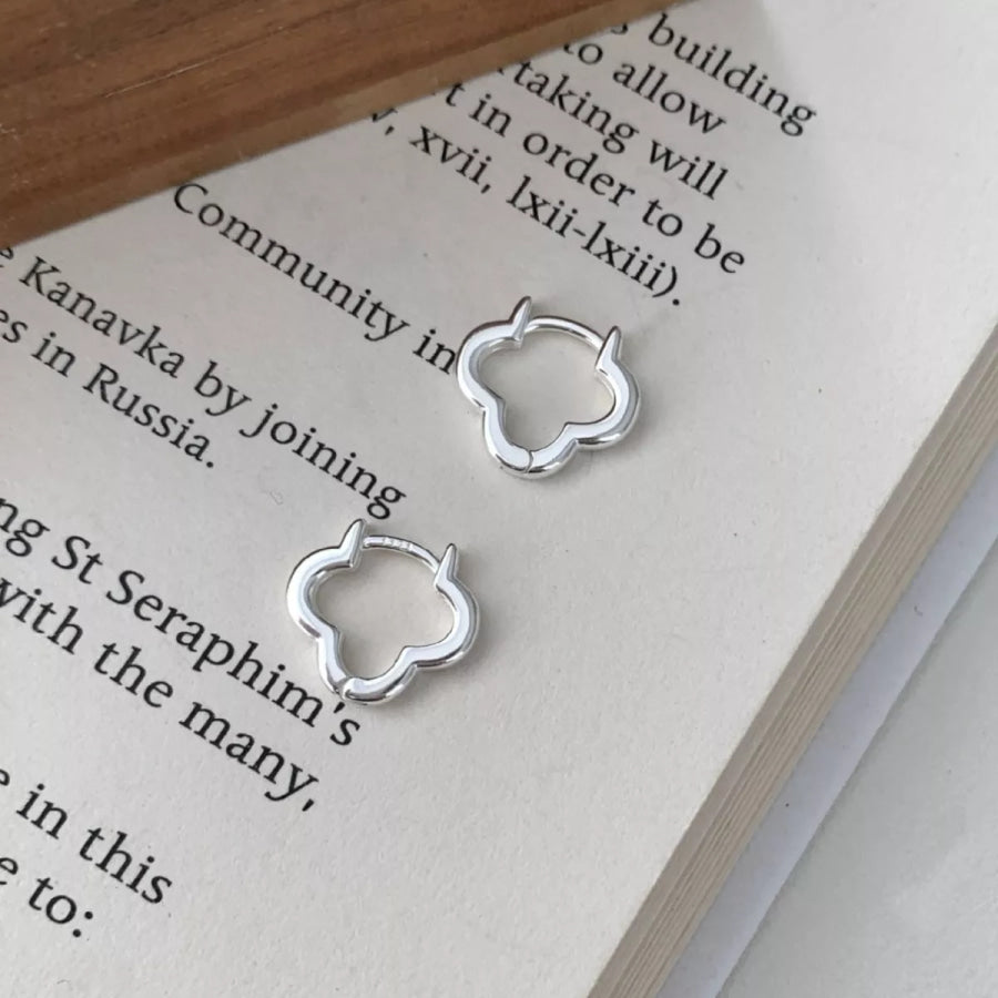 925 Sterling Silver Four Leaf Clover Earrings Silver / One Size Apparel and Accessories