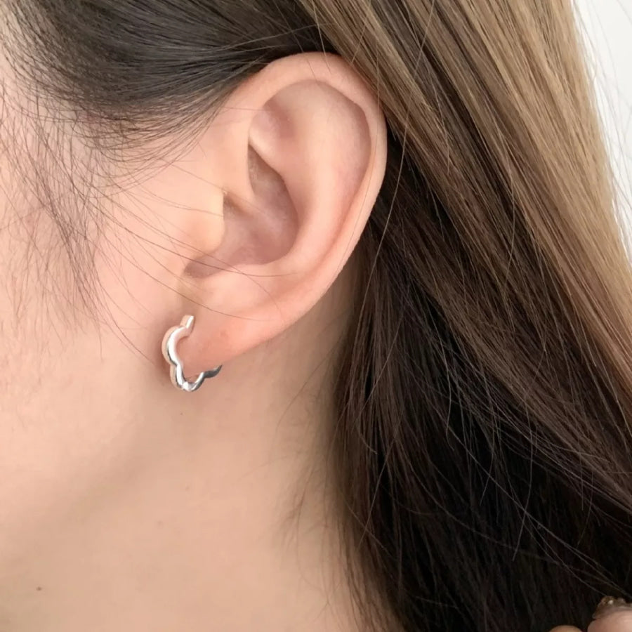 925 Sterling Silver Four Leaf Clover Earrings Silver / One Size Apparel and Accessories