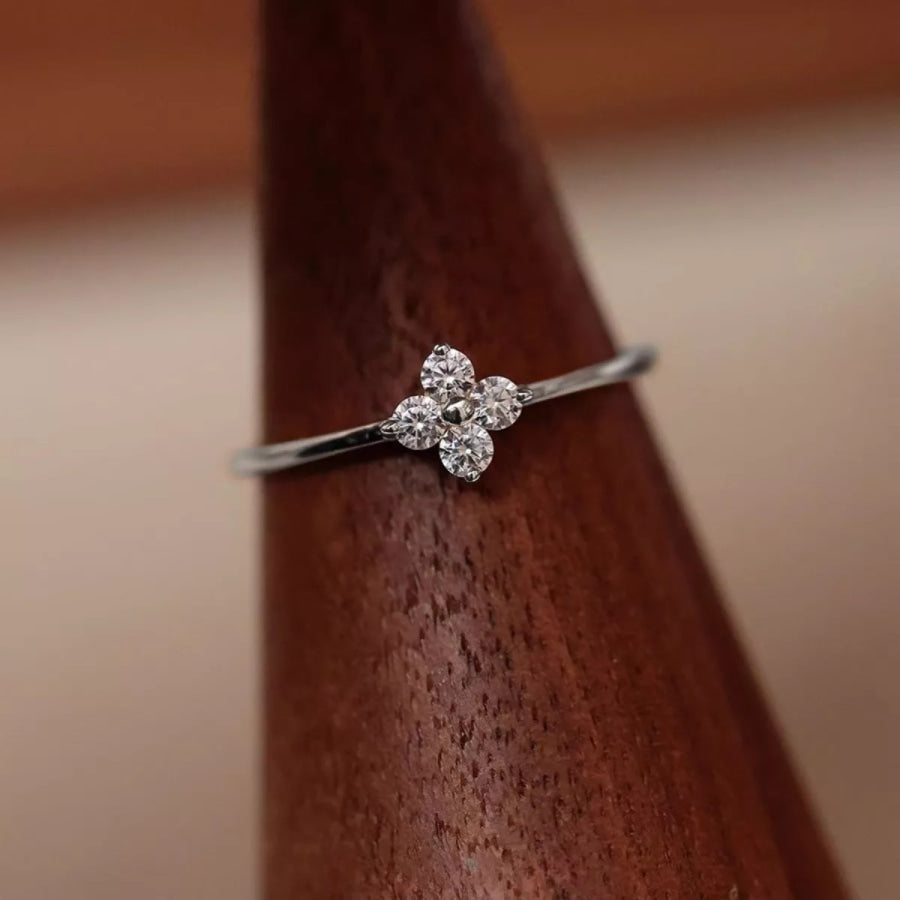 925 Sterling Silver Four-Leaf Clover Ring Apparel and Accessories
