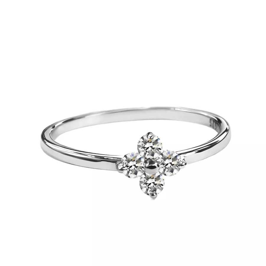 925 Sterling Silver Four-Leaf Clover Ring Apparel and Accessories
