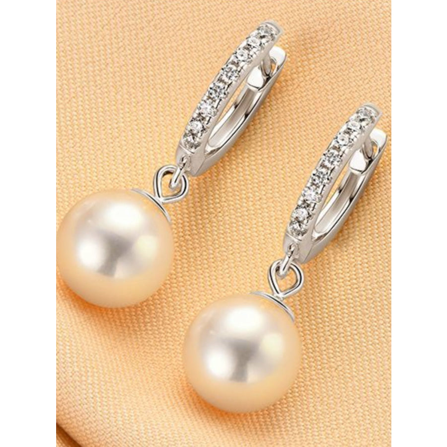 925 Sterling Silver Freshwater Pearl Earrings Apparel and Accessories