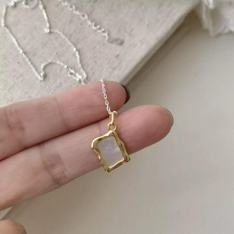 925 Sterling Silver Geometric Necklace Silver / One Size Apparel and Accessories