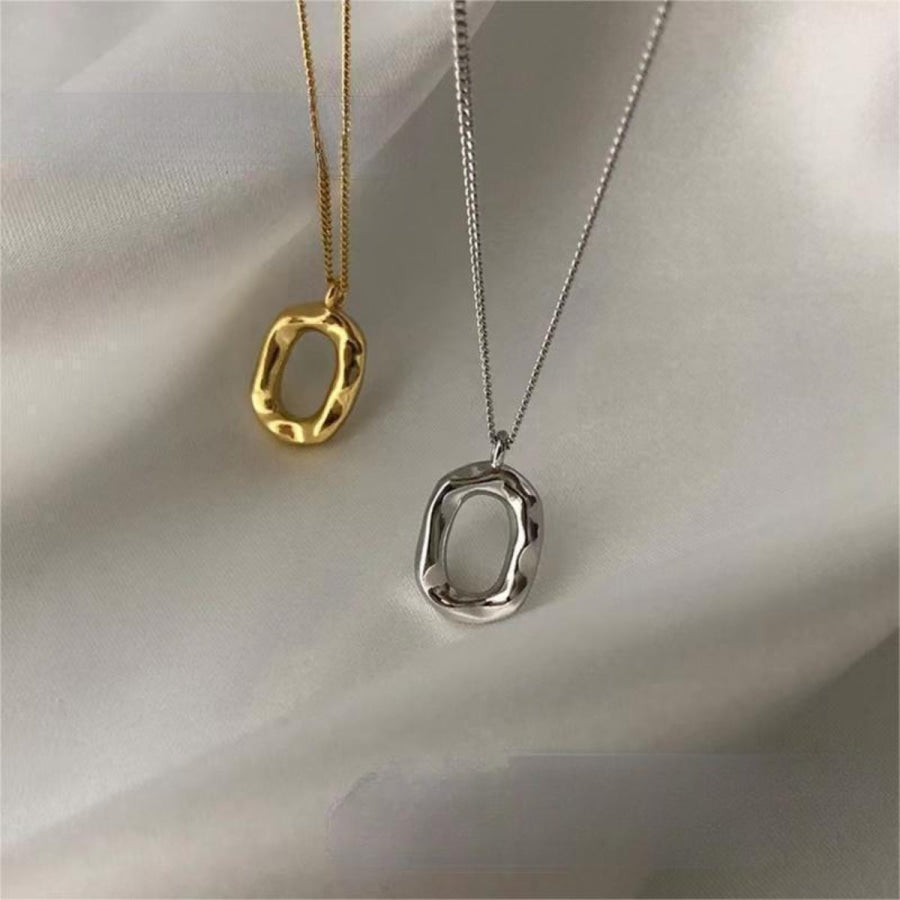 925 Sterling Silver Geometric Pendant Necklace Apparel and Accessories