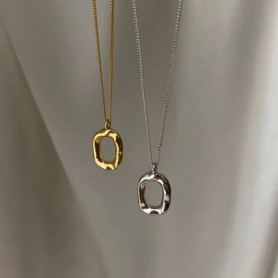 925 Sterling Silver Geometric Pendant Necklace Apparel and Accessories