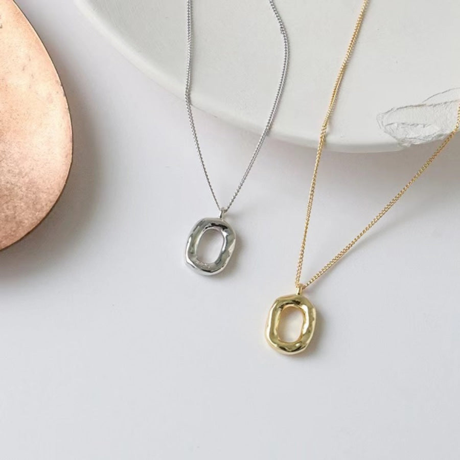 925 Sterling Silver Geometric Pendant Necklace Apparel and Accessories