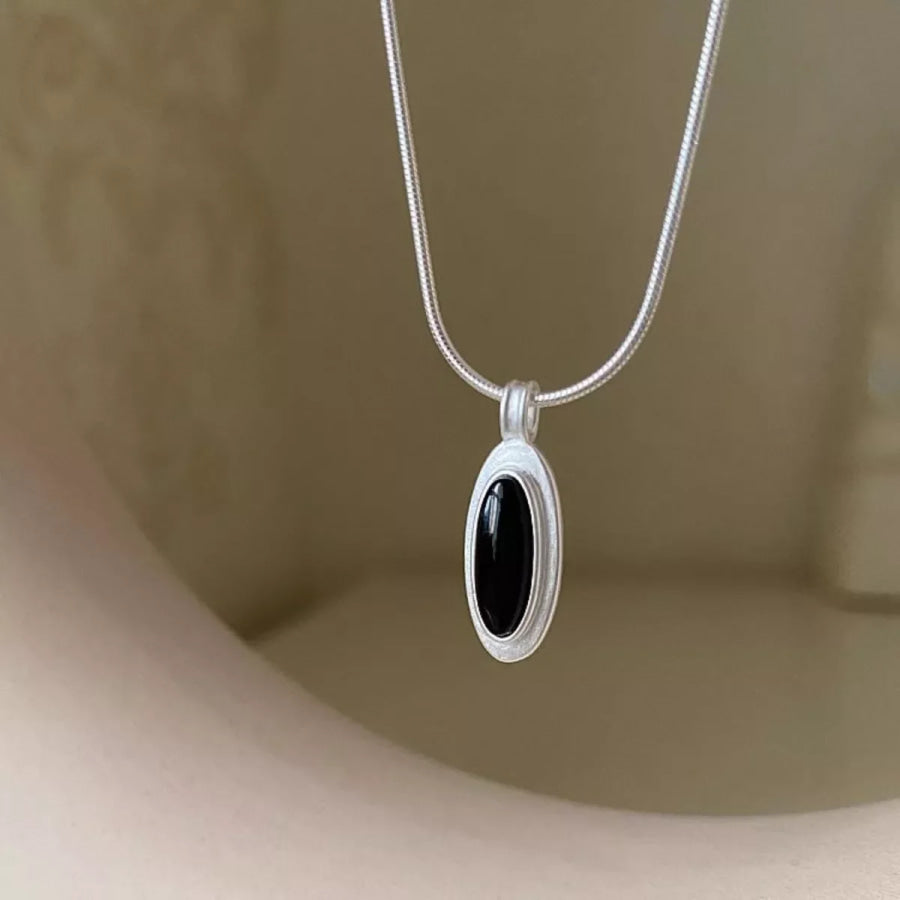 925 Sterling Silver Geometric Pendant Necklace Apparel and Accessories