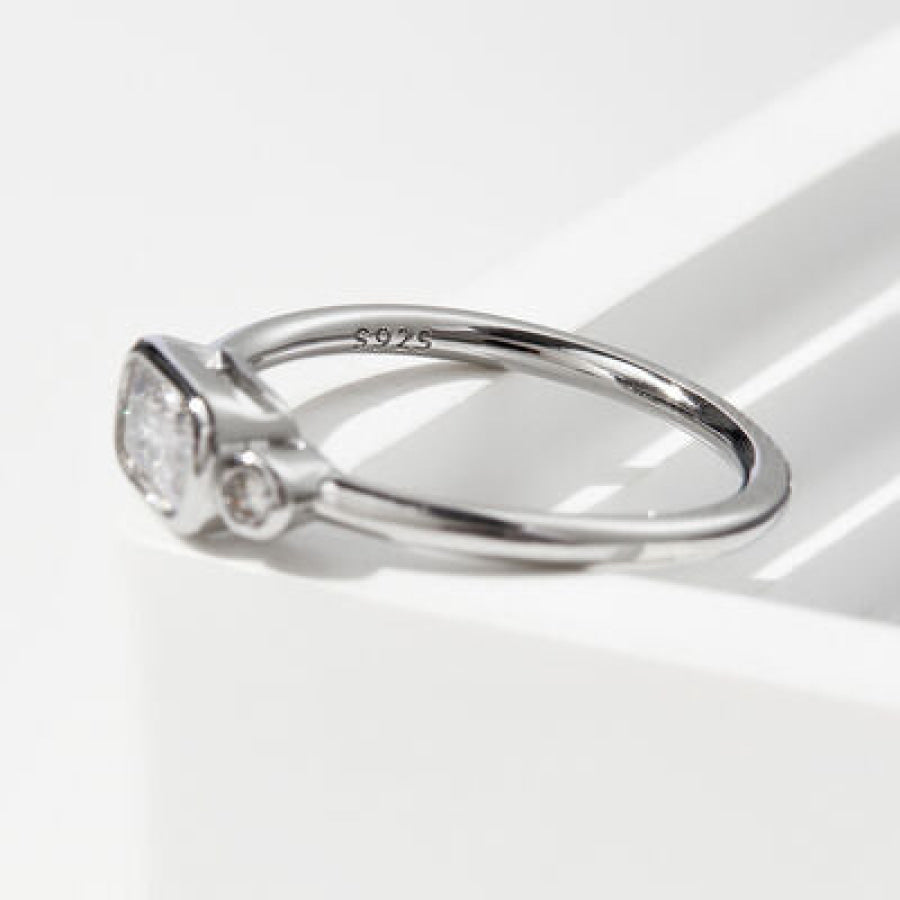 925 Sterling Silver Geometric Zircon Ring Apparel and Accessories