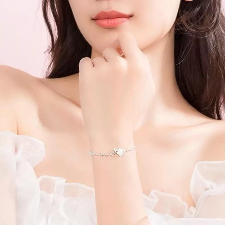 925 Sterling Silver Ginkgo Leaf Bracelet / onesize Apparel and Accessories