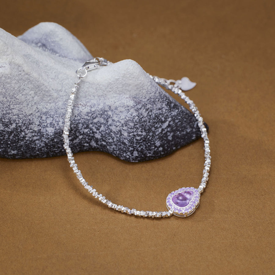 925 Sterling Silver Gourd Charm Bracelet Silver / One Size Apparel and Accessories
