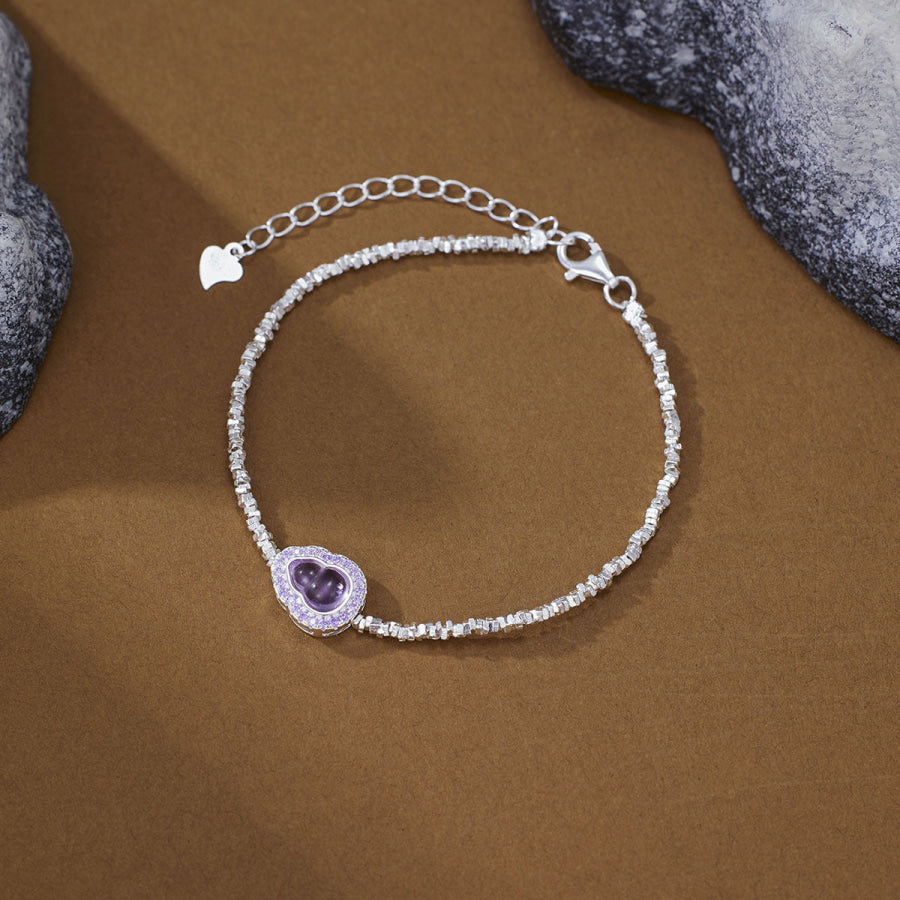 925 Sterling Silver Gourd Charm Bracelet Silver / One Size Apparel and Accessories