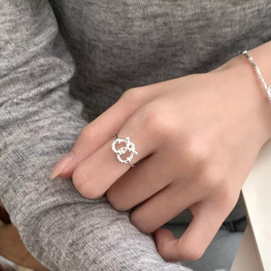 925 Sterling Silver Heart Knot Ring Silver / One Size Apparel and Accessories
