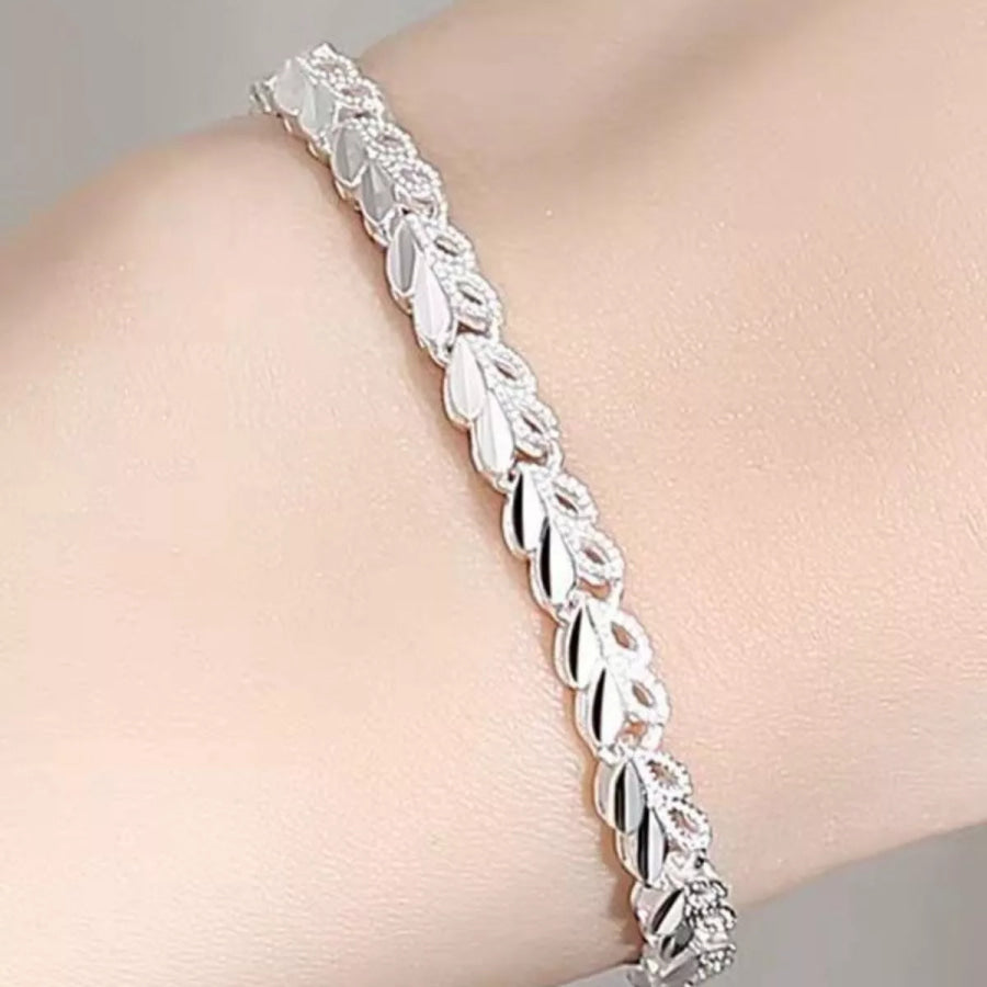 925 Sterling Silver Heart Link Bracelet Silver / onesize Apparel and Accessories
