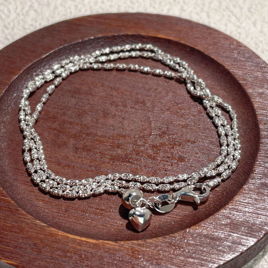 925 Sterling Silver Heart Necklace Silver / One Size Apparel and Accessories