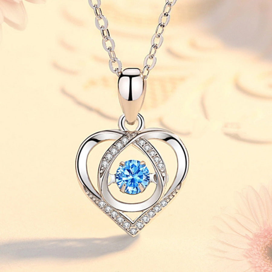 925 Sterling Silver Heart Pendant Necklace Silver / One Size Apparel and Accessories