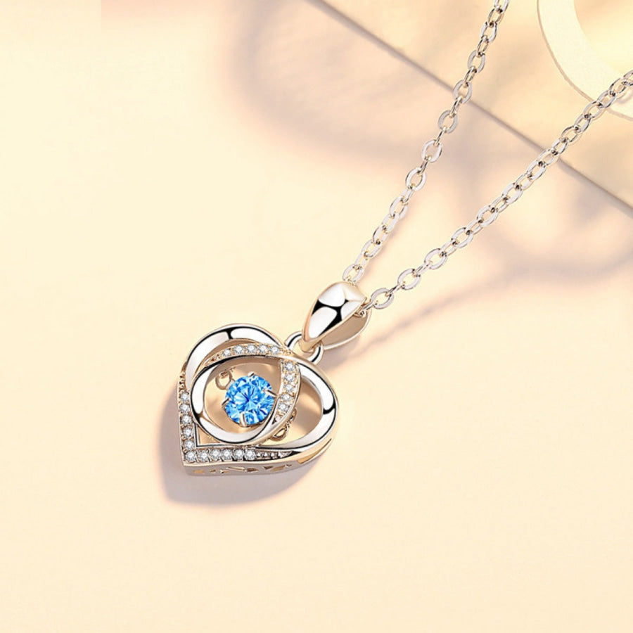 925 Sterling Silver Heart Pendant Necklace Silver / One Size Apparel and Accessories