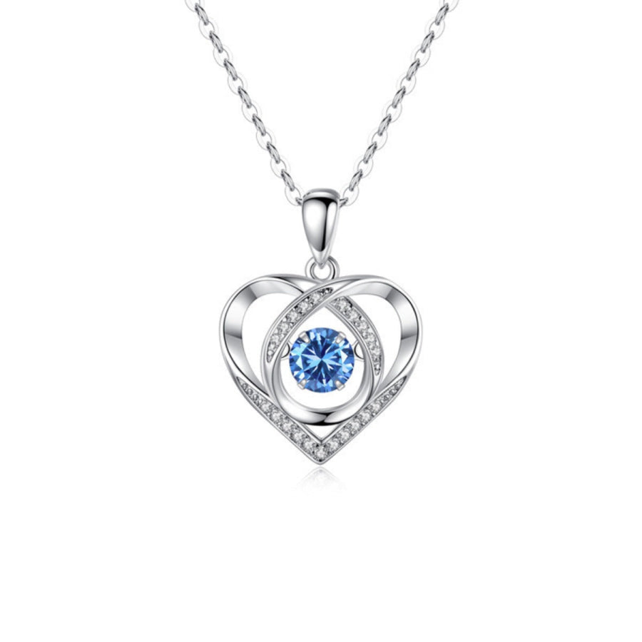 925 Sterling Silver Heart Pendant Necklace Silver / One Size Apparel and Accessories