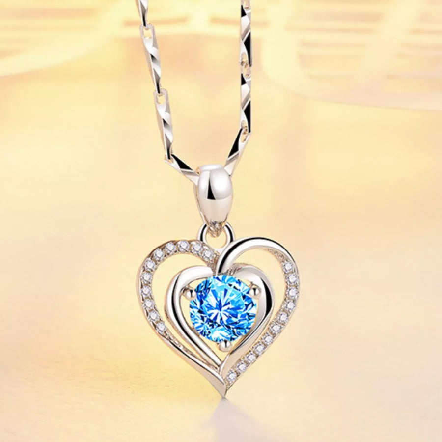 925 Sterling Silver Heart Pendant Necklace Silver / onesize Apparel and Accessories