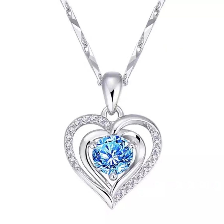 925 Sterling Silver Heart Pendant Necklace Silver / onesize Apparel and Accessories