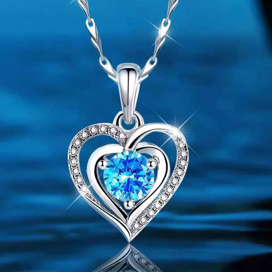 925 Sterling Silver Heart Pendant Necklace Silver / onesize Apparel and Accessories