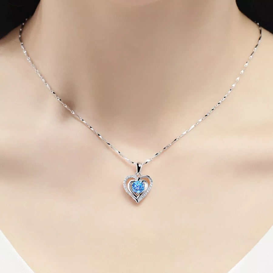 925 Sterling Silver Heart Pendant Necklace Silver / onesize Apparel and Accessories