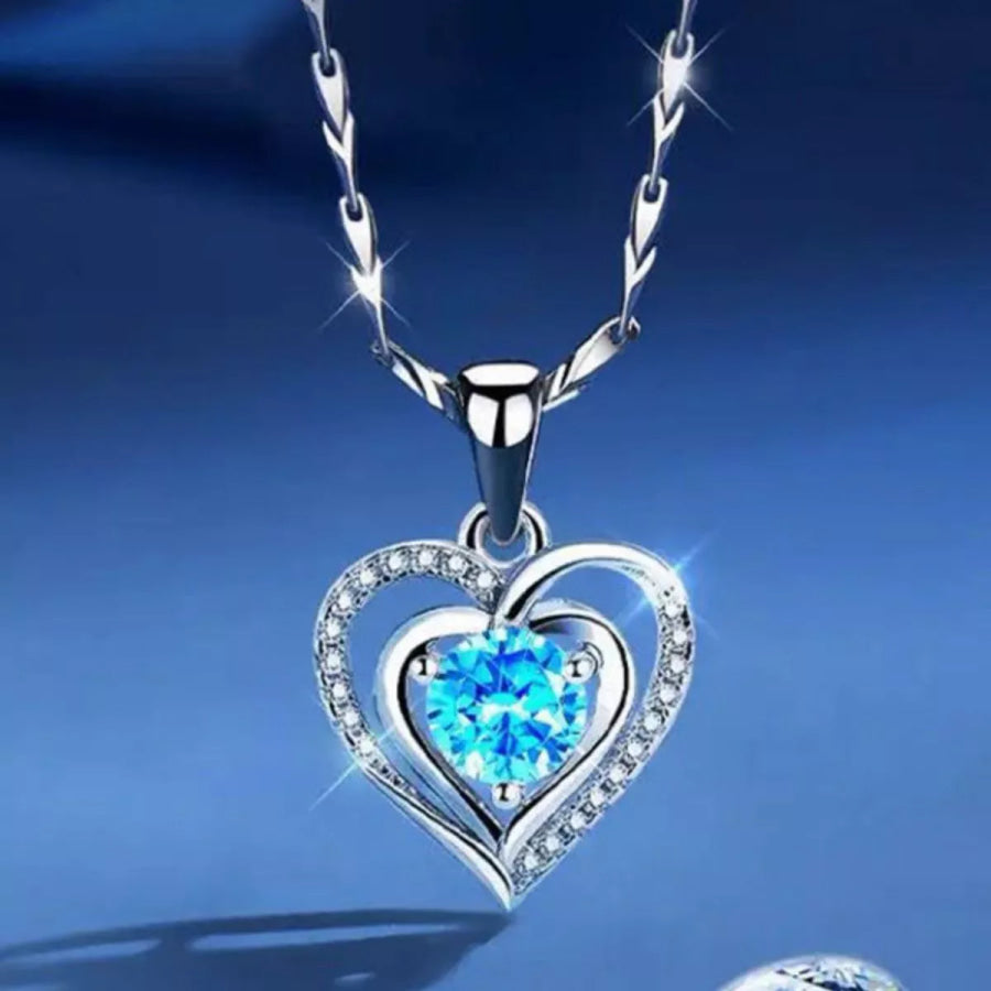 925 Sterling Silver Heart Pendant Necklace Silver / onesize Apparel and Accessories