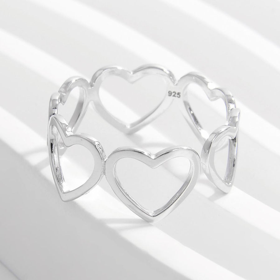 925 Sterling Silver Heart Ring Apparel and Accessories